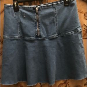 Free People Raw Edge Denim Skirt